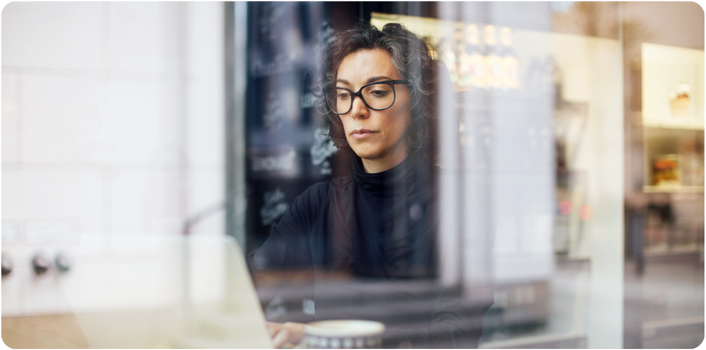 Young woman working on a tablet