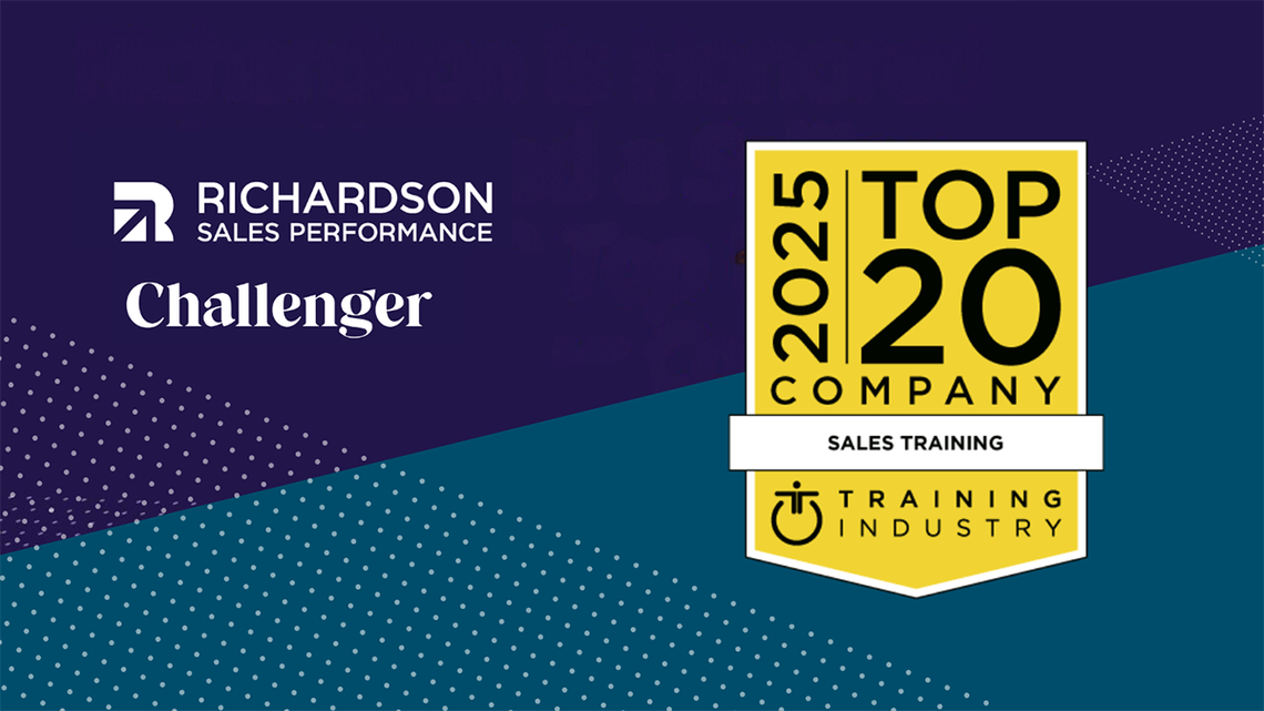 banner with award for richardson and challenger - top sales training and enablement company 2025